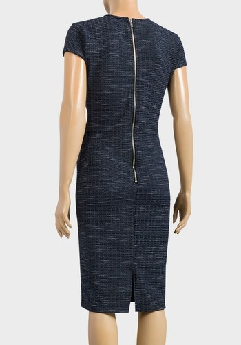 TOPSHOP MARINEBLAU GESTREIFT FLÜGELÄRMEL STRETCH STOFF BLEISTIFTKLEID Größen 10 & 12 - Bild 6 von 6
