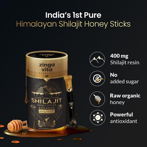 Zingavita Shilajit/Shilajeet honey stick Unisex for Stamina & Performance F/Ship - Picture 6 of 8