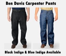 Ben Davis Men's Carpenter Work Pants - Black, Indigo & Washed Indigo