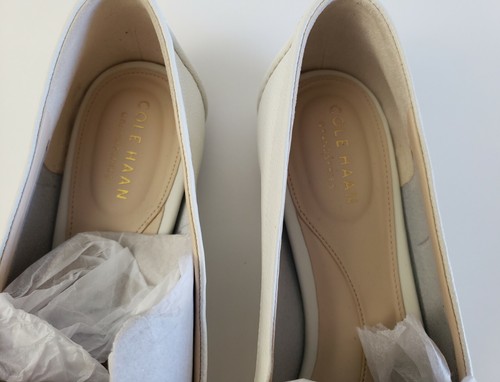 New Cole Haan White Soft Leather Caddie Bow Loafer Slip On Shoes Womens Sz 9.5 B - Picture 7 of 10