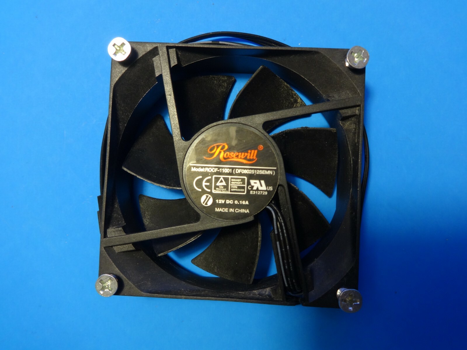 Rosewill 80mm x 25mm Quiet Black Fan 3 Pin Connector DF0802512SEMN with ...