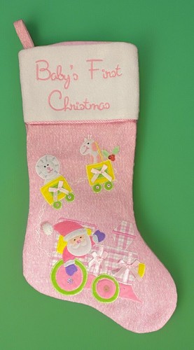 Babys erster Weihnachtsstrumpf Filz Schneemänner Weihnachtsstrumpf 18" bestickt - Bild 1 von 12