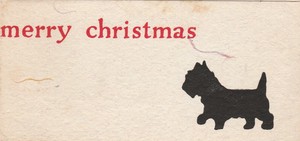 Vintage-Christmas-Card-Scottie-Dog-Handmade-Paper-Scottish-Terrier