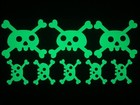 Glow In The Dark SKULL AND CROSSBONE (Assorted) Stickers Peel Stick Light Switch