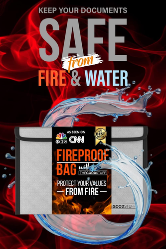 Fireproof Document Bag Envelope Size: 8" X 5" [2000°F UL Certified] Fireproof Ca - Picture 2 of 12