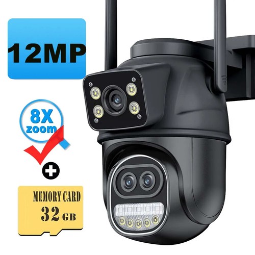 Cámara IP WiFi Externa 12MP 6K HD Exterior 8x Zoom Tres Len Cámara Doble Pantalla - Imagen 7 de 32