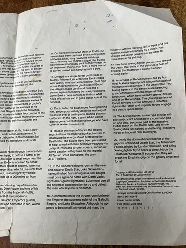 Vintage Star Wars Return of the Jedi INCOMPLETE SET of 18 PORTFOLIO PRINTS - Afbeelding 10 van 19