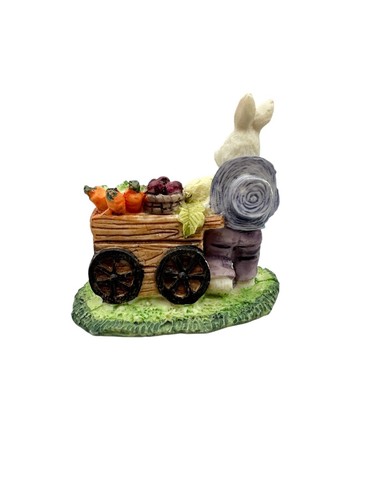 Easter Bunny Rabbit Village Town Figurine Lighted House Set Home Decor - Picture 9 of 21