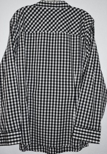 Talbots 24W Non-Iron Button Shirt Stretch Black/White Check Top Blouse Long Slv - Picture 2 of 20
