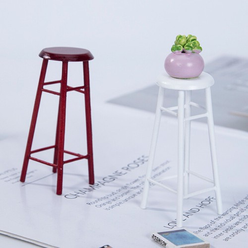 Dollhouse Miniature 1:12 Scale Shelves High-legged Stool Display Stand Furniture - Picture 1 of 8