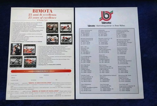 Bimota 25 Jahre Prospekt Blatt 1998 + Preisliste - Picture 2 of 2