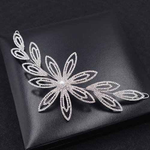 Silver Drilled Hairband Pearl Headband Bridal Headwear Bride Bridesmaid - Picture 4 of 12