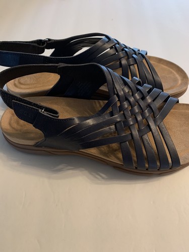 Women's Easy Spirit, Mar Sandal Semar-blk01 Black Leather size 7.5 - Picture 2 of 5