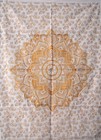 Indien OMBRE MANDALA White & Gold Poster Wall Hanging Cotton Home Decor