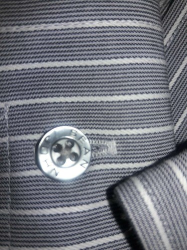 Sean John Shirt Adult Men's 15 1/2 Long Sleeve Gray Striped Casual Button Up - Picture 4 of 5
