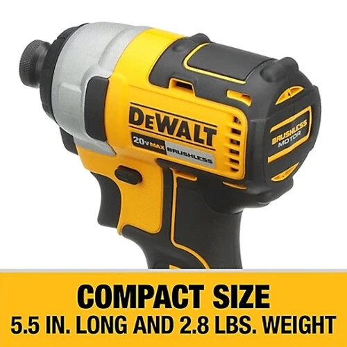 DEWALT 20V MAX 1/4" Impact Driver Kit Brushless Compact Cordless DCF787D1 - Picture 4 of 8