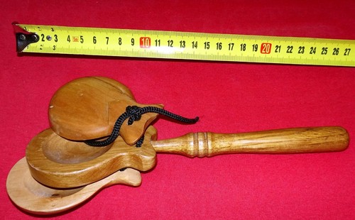 Kastagnetten aus Holz - Reiseandenken aus Spanien / Espana Instrument oder Deko - Bild 3 von 5