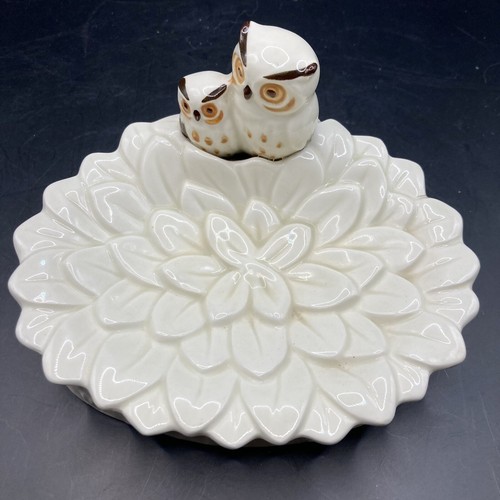 Vintage Norcrest Mama And Baby Owl Ceramic Trinket / Soap Dish ~ Made In Japan - Picture 3 of 9
