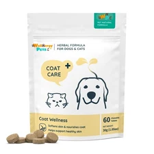 Skin & Coat Support for Dogs & Cats, Holistic All-Natural Herb Blend Coat Care 