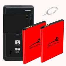 Deep Stretch 2x 4580 mAh Battery Universal Charger Pin for LG Treasure LTE L52VL