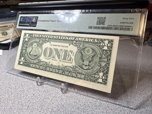 1999 $1 Federal Reserve Note PMG 65 EPQ fancy near solid serial number 11111181 - Picture 5 of 7