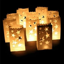 10X Paper Bag Party Street Decoration LED Color Changing Tealight Candle Holiday