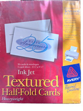 Avery 3378 Textured Half Fold Cards Heavyweight 30 cards & Envelopes Ink Jet  