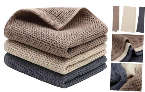 Cotton Hand Face Head Towel Waffle Weave Kitchen Tea Towel Dish Towels, Soft