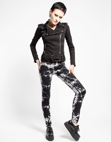 Tripp NYC Goth Punk Barbie Rocker Niño Salvaje Negro Motociclista Moto Emo Cremallera Chaqueta - Imagen 5 de 5