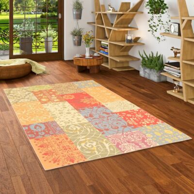 Luxus Vintage Designerteppich Patchwork Rot Luxus Vintage Designerteppich Patchwork Rot
