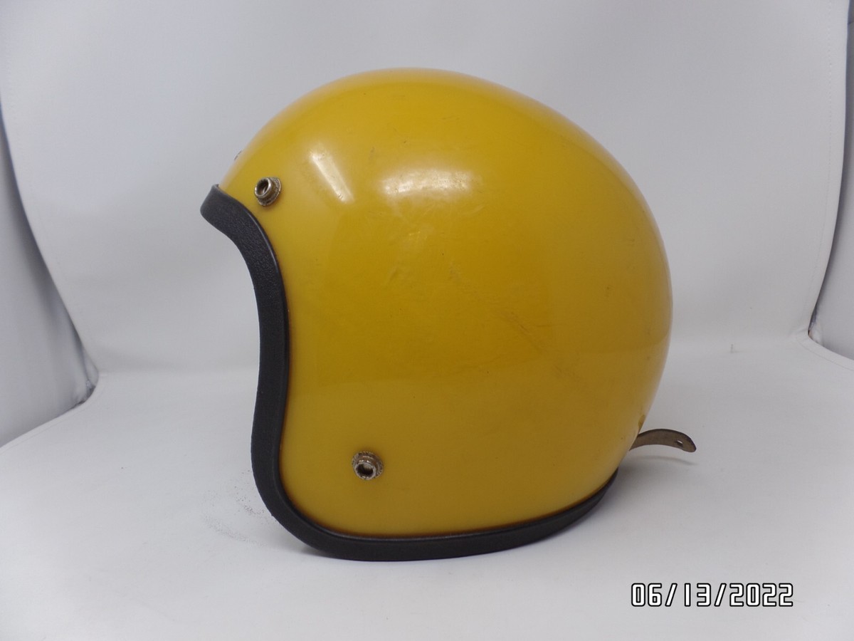Norcon TW-1 Vintage Motorcycle Helmet in Yellow Stripe sz