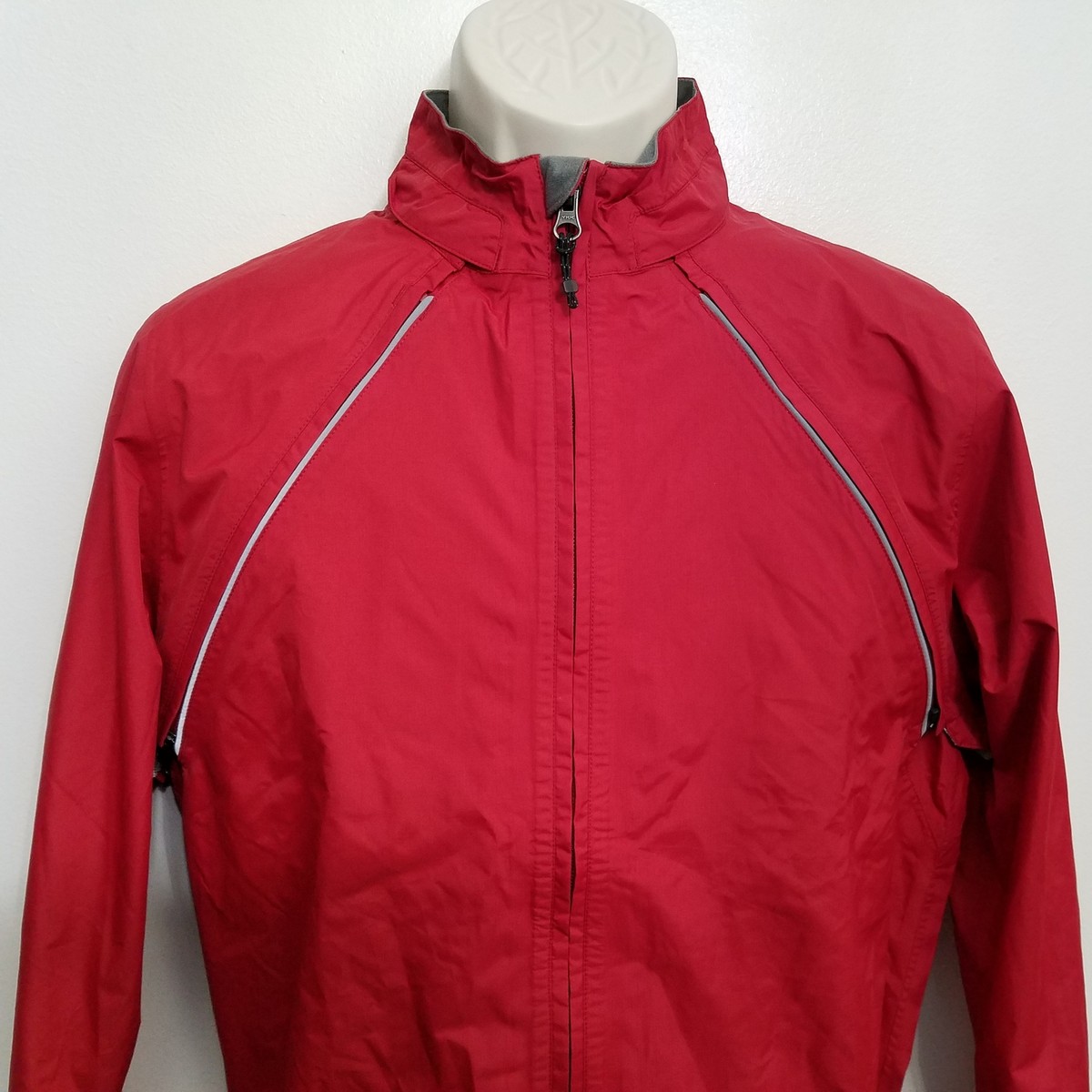 Novara Mens Conversion Bike Jacket Small Red Zip Off Sleeve