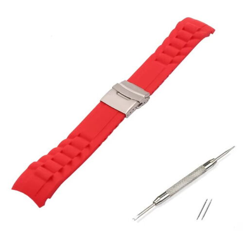 Uhrenarmband Silikon Armband Kurve 20mm 22mm für Omega Citizen Rolex Gummi - Bild 11 von 11