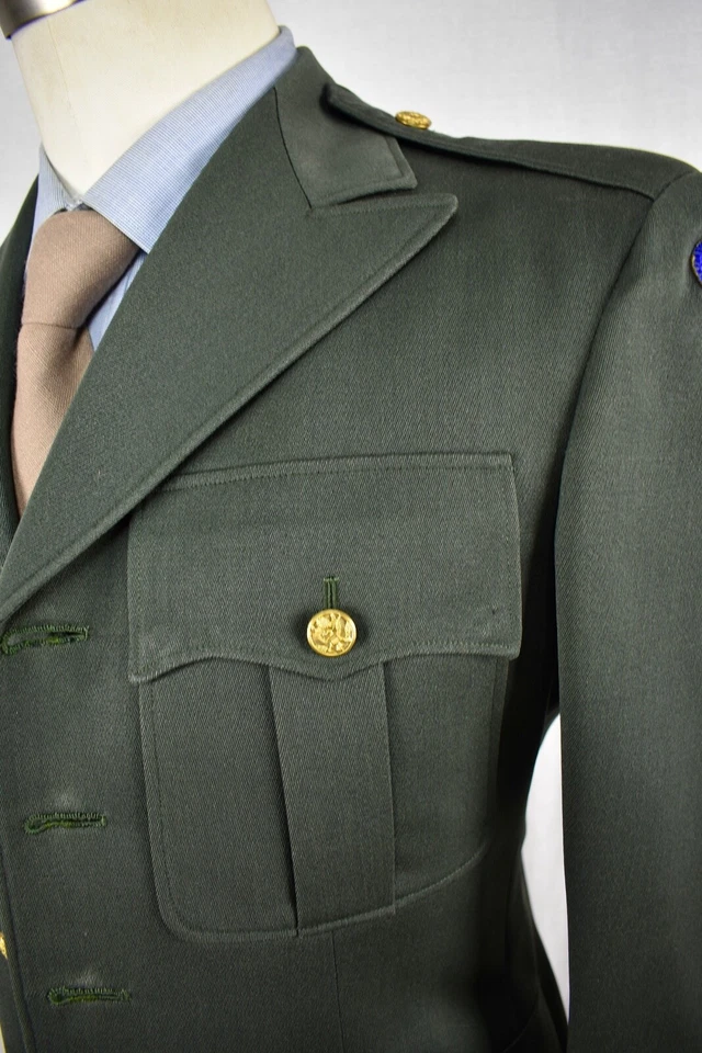 1950-60's Heck Ross Uniform Co Dark Green Formal Military Two Pc Suit Size: 36R - Image 3 of 4