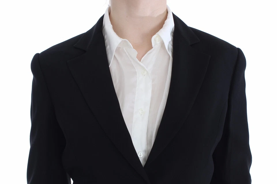Traje EXTE Blazer Chaqueta Negro Dos Botones Logo s. IT46 / US12 / XL PRECIO DE VENTA SUGERIDO POR EL FABRICANTE $1000 Foto 4 de 4