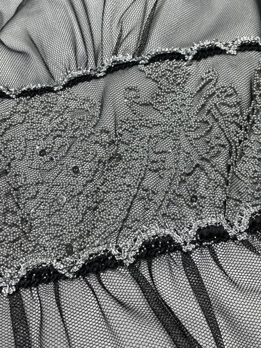 Vtg Y2K Dress Whimsygoth Goth Prom Grunge Fairy Silver Halter Sz 3 Sparkles Punk - Picture 10 of 24