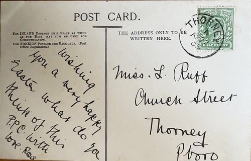 c.1905 'THREE GRACES' Real Photo Postcard, Can-Can Dancers; Postmark 1905, NM - Picture 2 of 2
