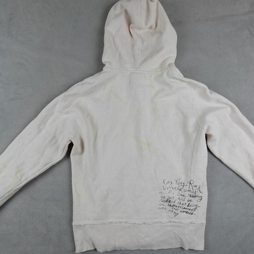 Roxy Hoodie Women L Ivory Full Zip Graphic Print Long Sleeve Drawstring Daydream - Picture 17 of 24