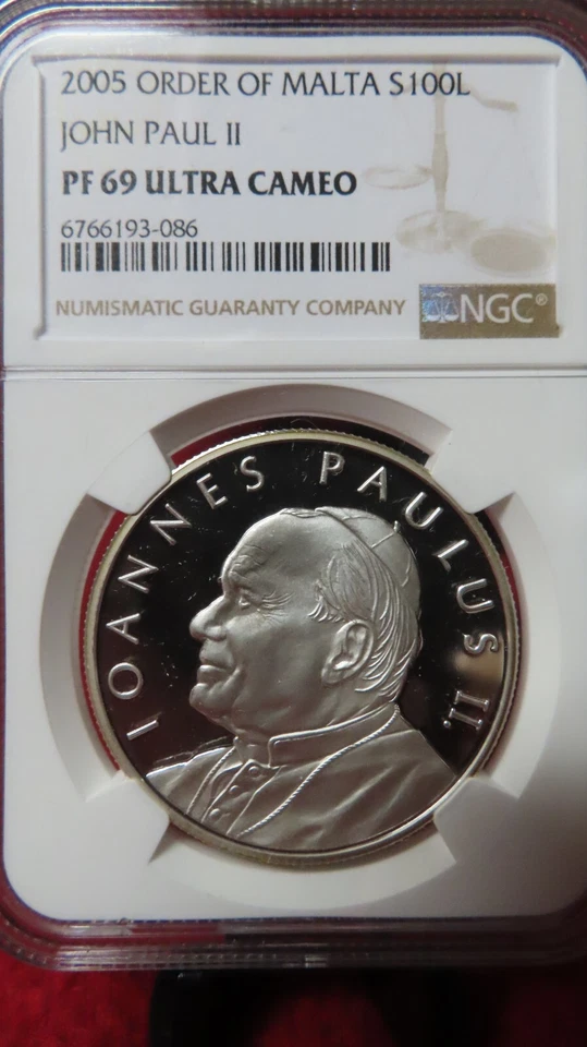 2005 Silver Order of Malta Pope John Paul II NGC PR PF 69 Ultra Cameo - Image 4 of 4