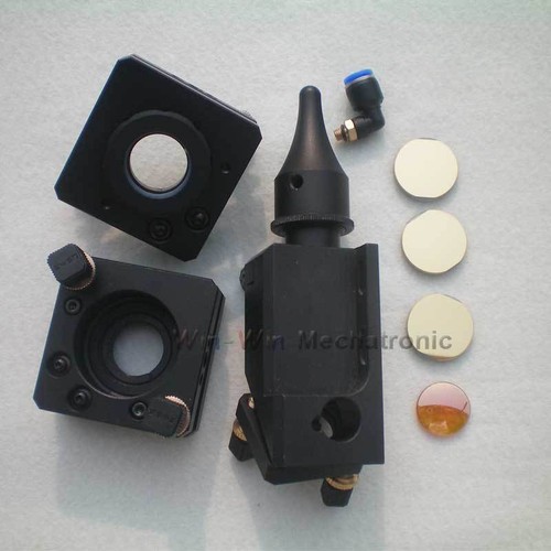A set of CO2 10600nm Laser Head + si Mirrors + ZNSE Lens Integrative Mounts