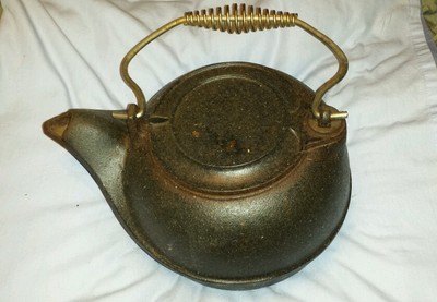 VINTAGE CAST IRON KETTLE | eBay Old cast iron kettle | Etsy