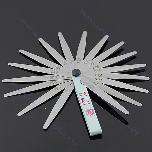 0.02 to 1mm 17 Blade Thickness Gap Metric Filler Feeler Gauge Measure Tool