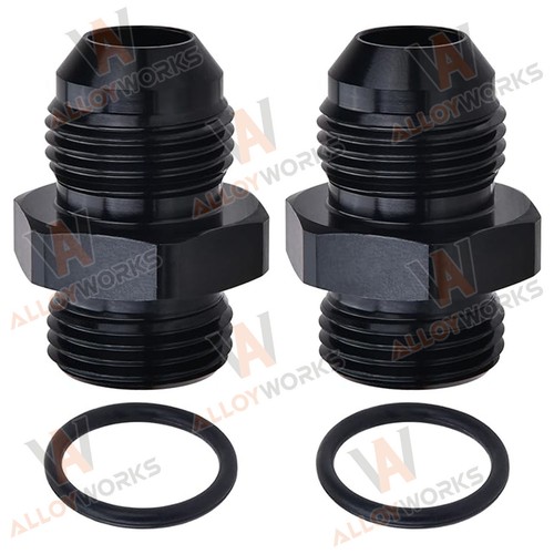 2pcs 10AN Flare to 10AN ORB Male Fuel Rail Adapter O-Ring Fittings Aluminum - Picture 1 of 11