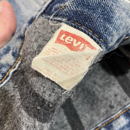 Giacca uomo Levi’s vintage L denim camionista coperta foderata invecchiata made in USA sbiadita - Foto 8 di 12