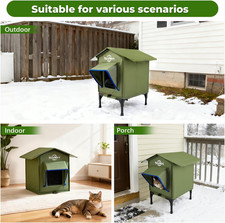 Outdoor Cat House Heated Cat House for outside with Elevated Base Cat-Attract...