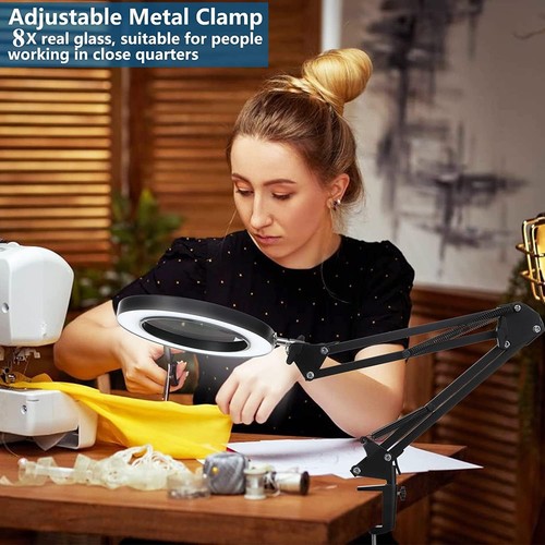 LED Lupenleuchte 8 Dioptrien Arbeitsleuchte Lupenlampe Lupe Kaltlicht Kosmetik - Bild 10 von 14