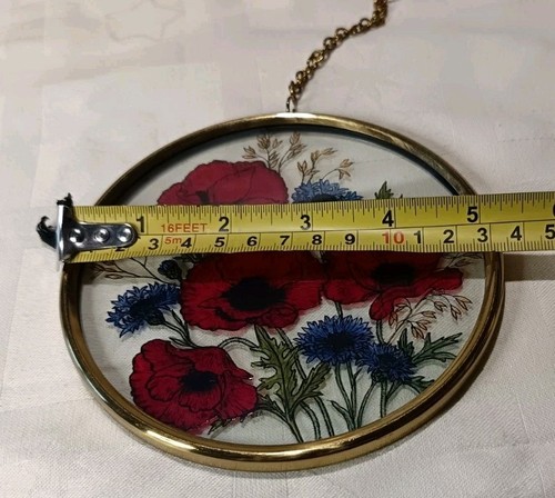 Handpainted Stained Glass Suncatcher 'Poppies And Cornflowers' Made In Scotland - Picture 6 of 7