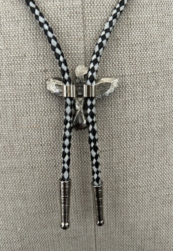 Thunderbird Turquoise Eglet Bolo Tie Western Navajo Silver Design - Picture 2 of 7