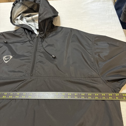 Nike Team Pullover Regenjacke Logo Kapuze Anorak Cinch Waist Herren L schwarz - Bild 16 von 20
