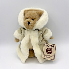 Boyds Head Bean Bear Natasha Crystalfrost 8 Plush Winter Coat Christmas NWT